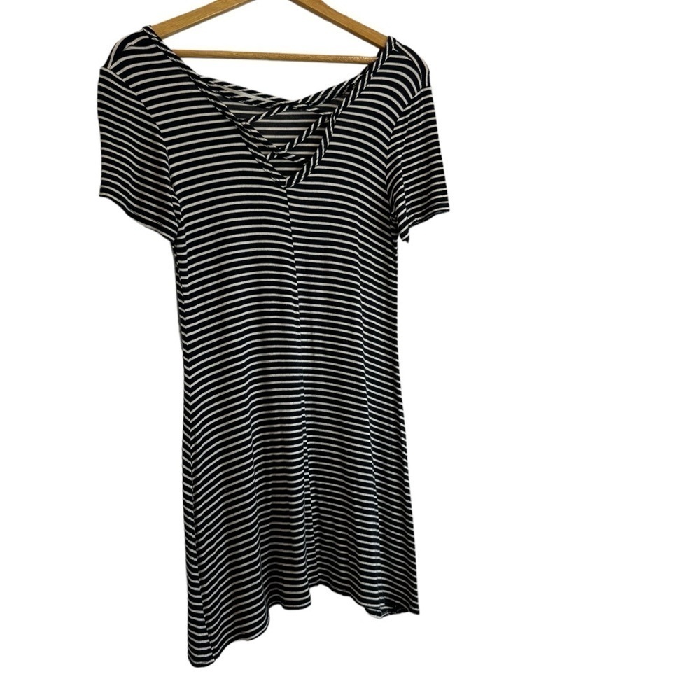 Olivia Rae L fits like‎ M, blue and white striped midi dress - Picture 2 of 3